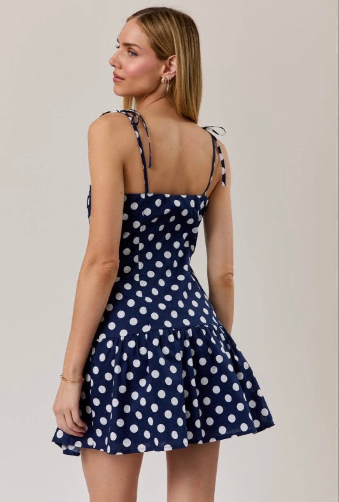 Navy Polka Dot Dress