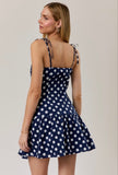 Navy Polka Dot Dress