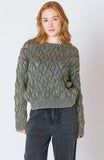 Vintage Olive Crochet Sweater