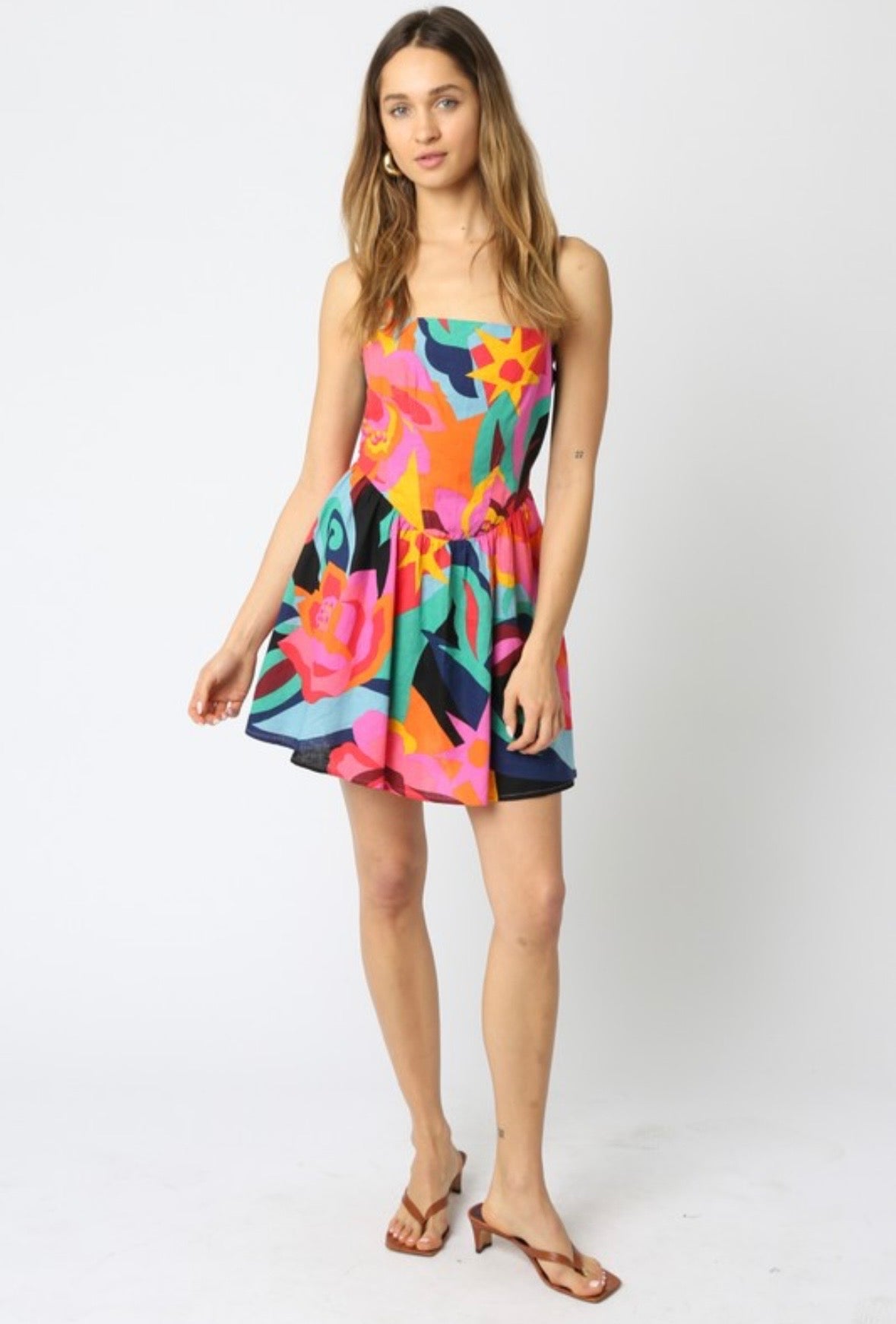 Multicolor Abstract Mini Dress