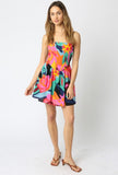 Multicolor Abstract Mini Dress