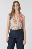 Flower Patch Sheer Sleeveless Blouse