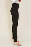 Black Slit Ponte Pants
