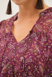 Plum Paisley Peasant Top