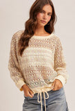Multicolor Crochet Tie Sweater