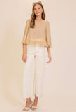 Taupe Sheer Lace Top
