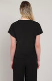 Black Textured Tie Top