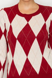 Burgundy Argyle Sweater