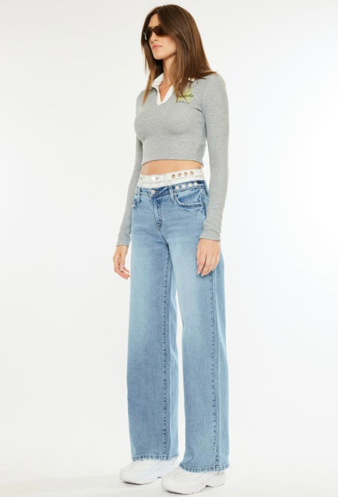 Double Waist Wide Leg Jeans