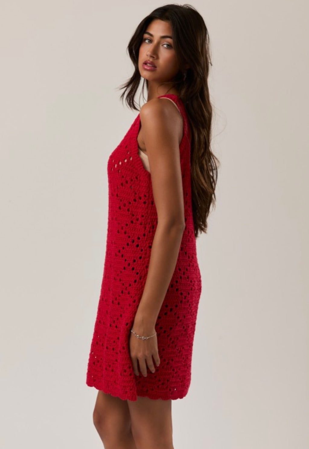 Red Crochet Dress