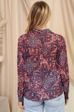 Paisley Sheer Button Down Top
