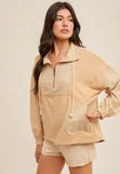Camel Stripe Mix Half Zip