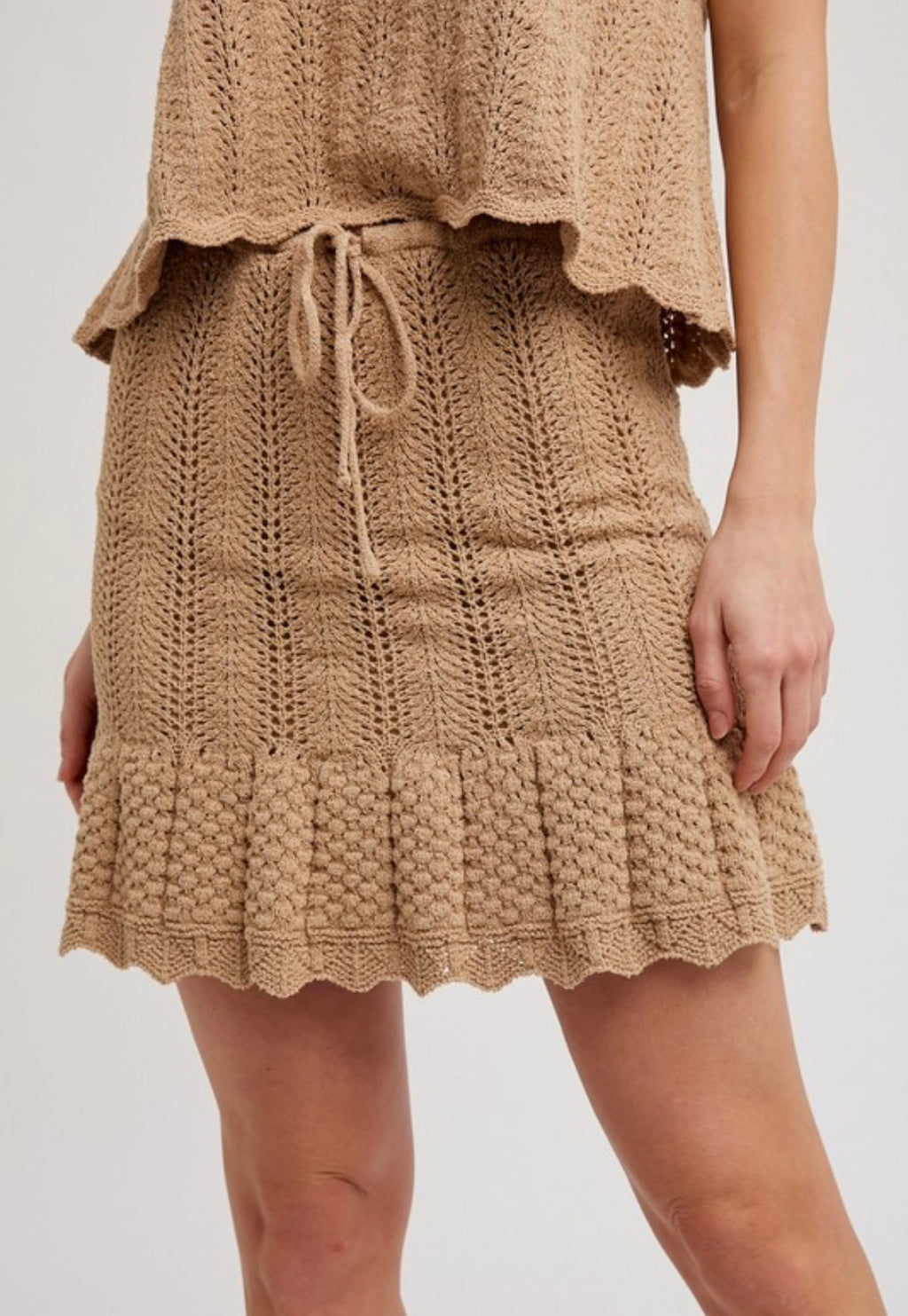 Tan Crochet Skirt