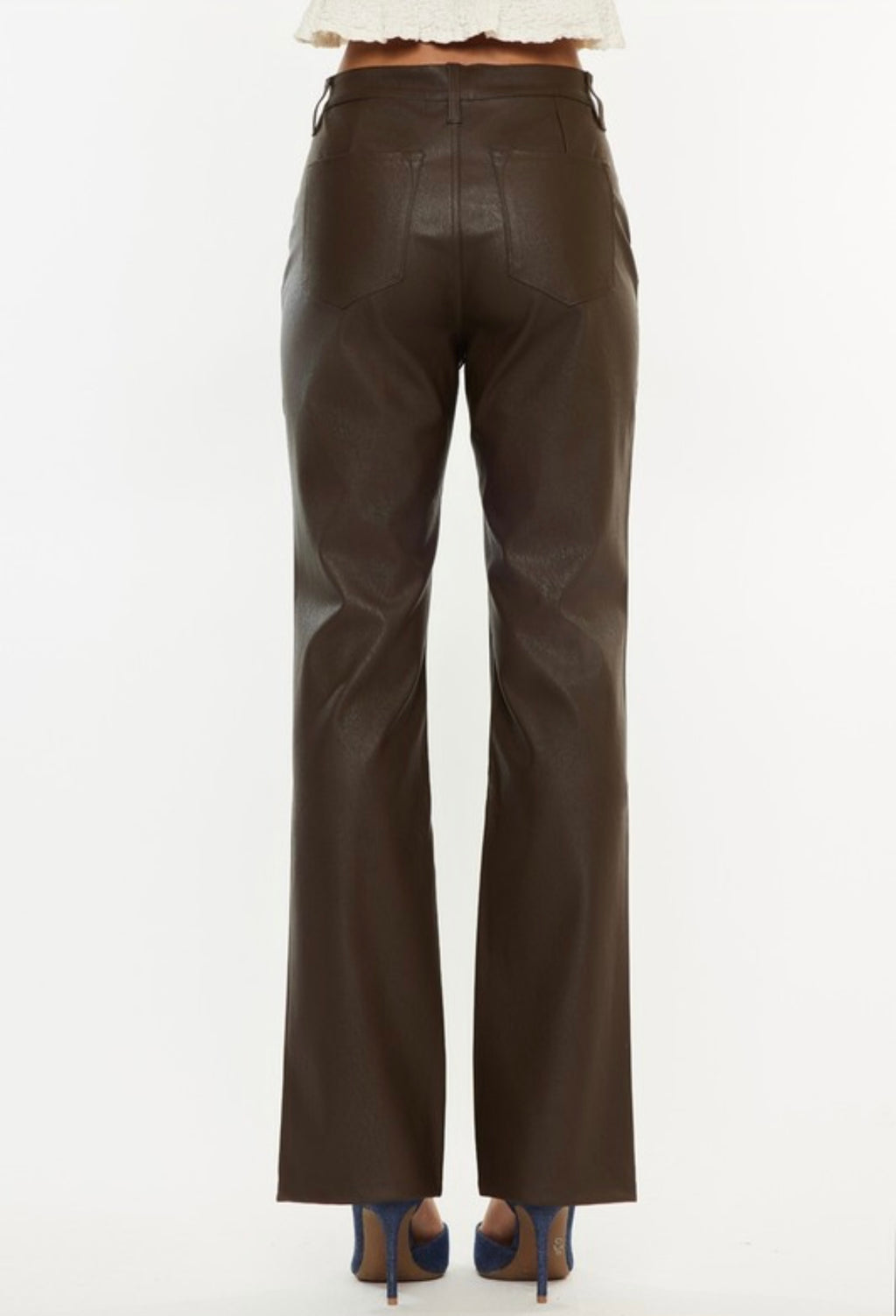 Brown Vegan Leather Pants