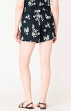 Black Floral Embroidered Shorts
