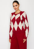 Burgundy Argyle Sweater