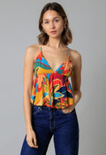 Tropical Peplum Top