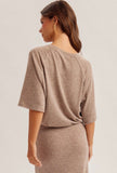 Beige Drawstring Top