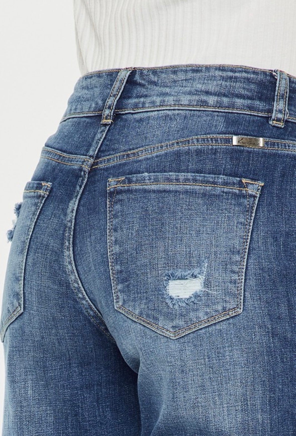 High Rise Cropped Release Hem Jeans