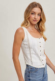 Ivory Button Down Tank
