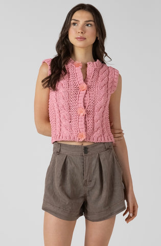 Candy Pink Flower Cardigan