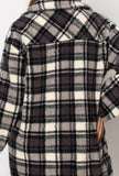 Grey Plaid Sherpa Coat