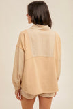 Camel Stripe Mix Half Zip