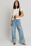 Faux Fur and Leatherlike Vest