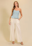 Denim Bow Bustier Top