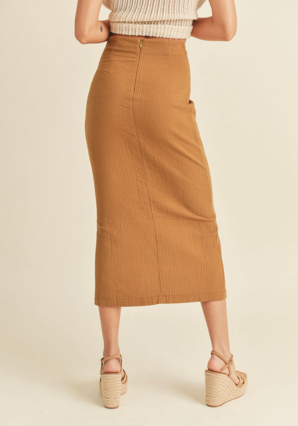 Camel Twisted Skirt