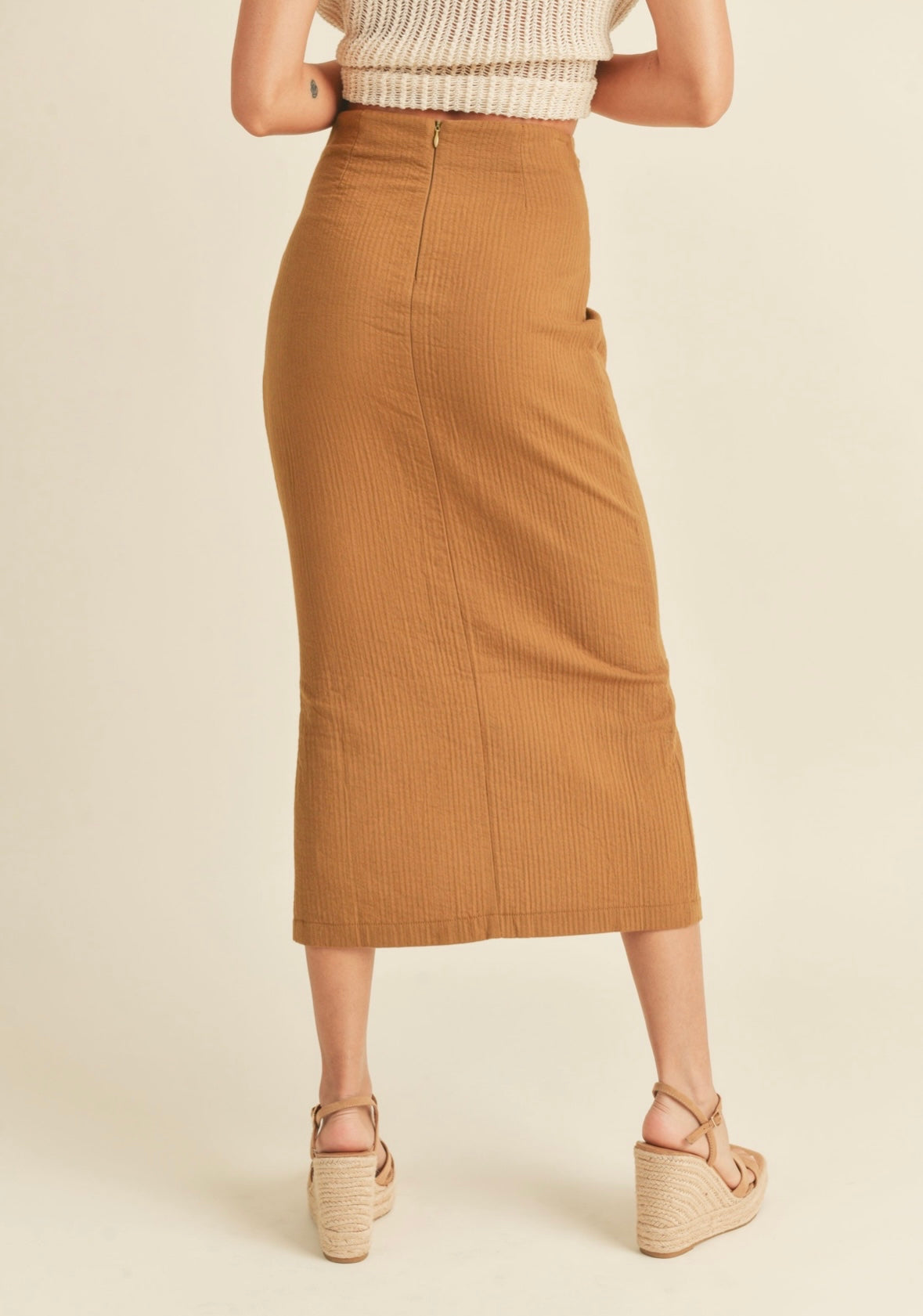 Camel Twisted Skirt
