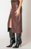 Bordeaux Vegan Leather Skirt