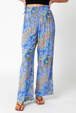 Blue Tropical Palazzo Pants