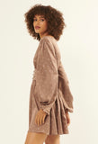 Mocha Abstract Satin Dress