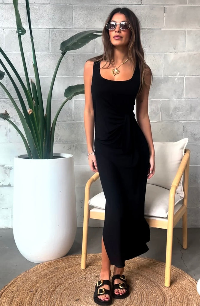 Black Knotted Maxi Tank Dress Fashion Rx Black Knotted Maxi Tank Dress Fashion Rx