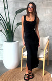 Black Knotted Maxi Tank Dress
