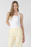 White Linen Halter Top
