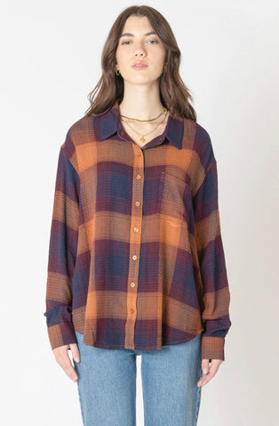 Plum Plaid Button Down