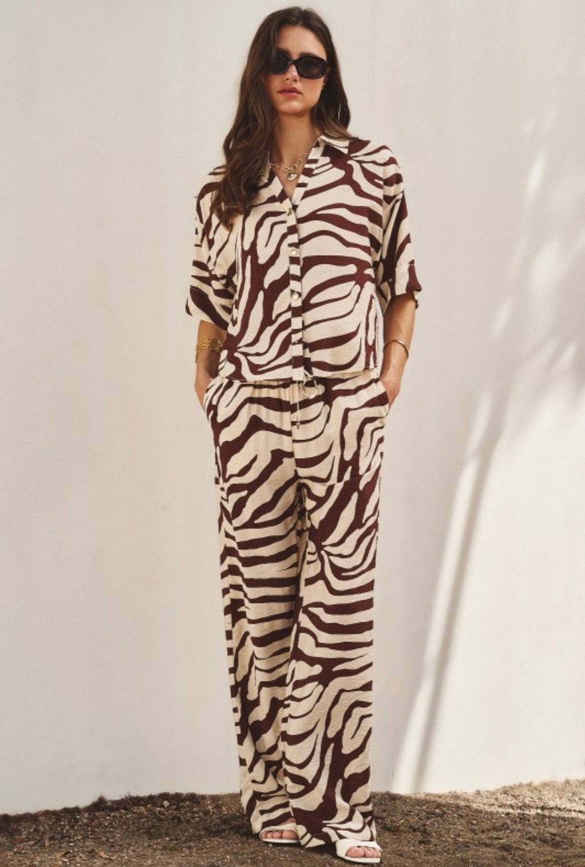 Brown Zebra Print Set