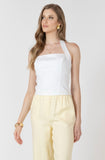 White Linen Halter Top