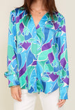 Aqua Satin Prism Button Down