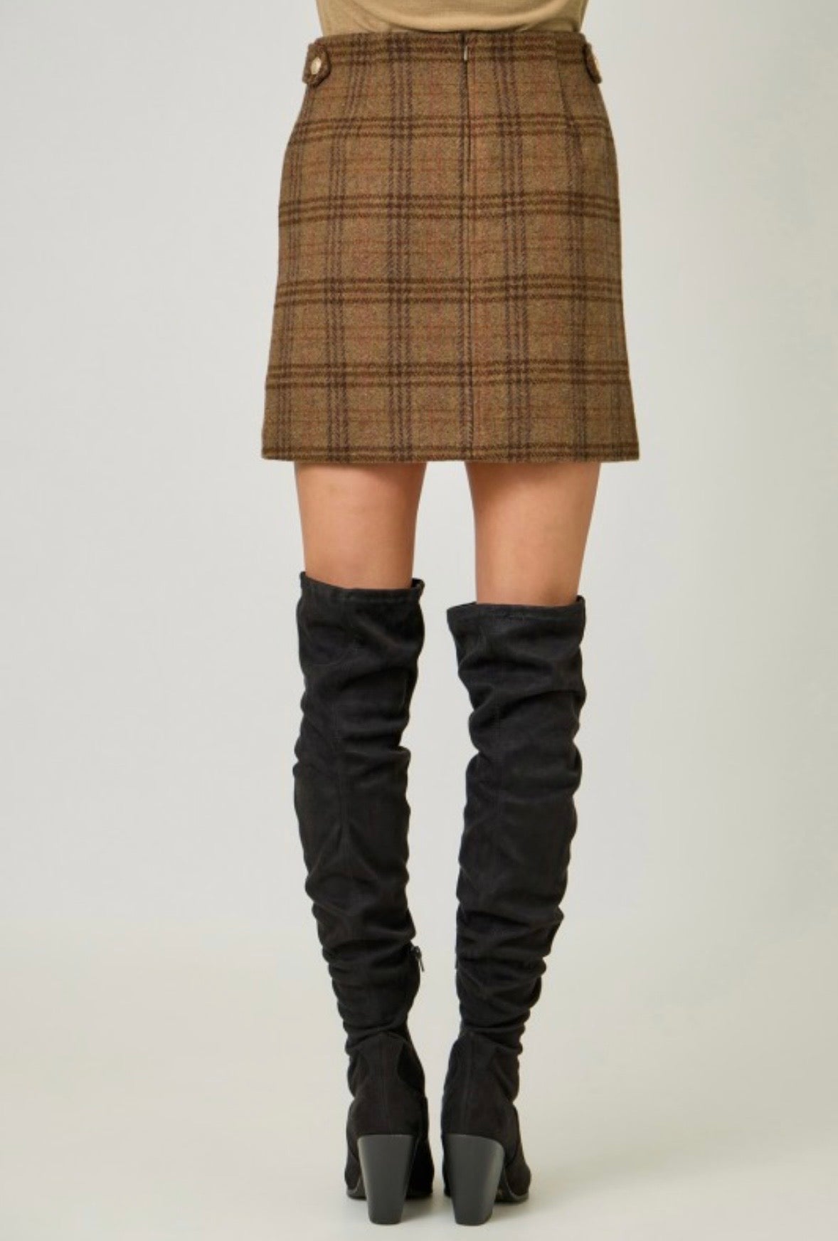 Brown Plaid Skirt