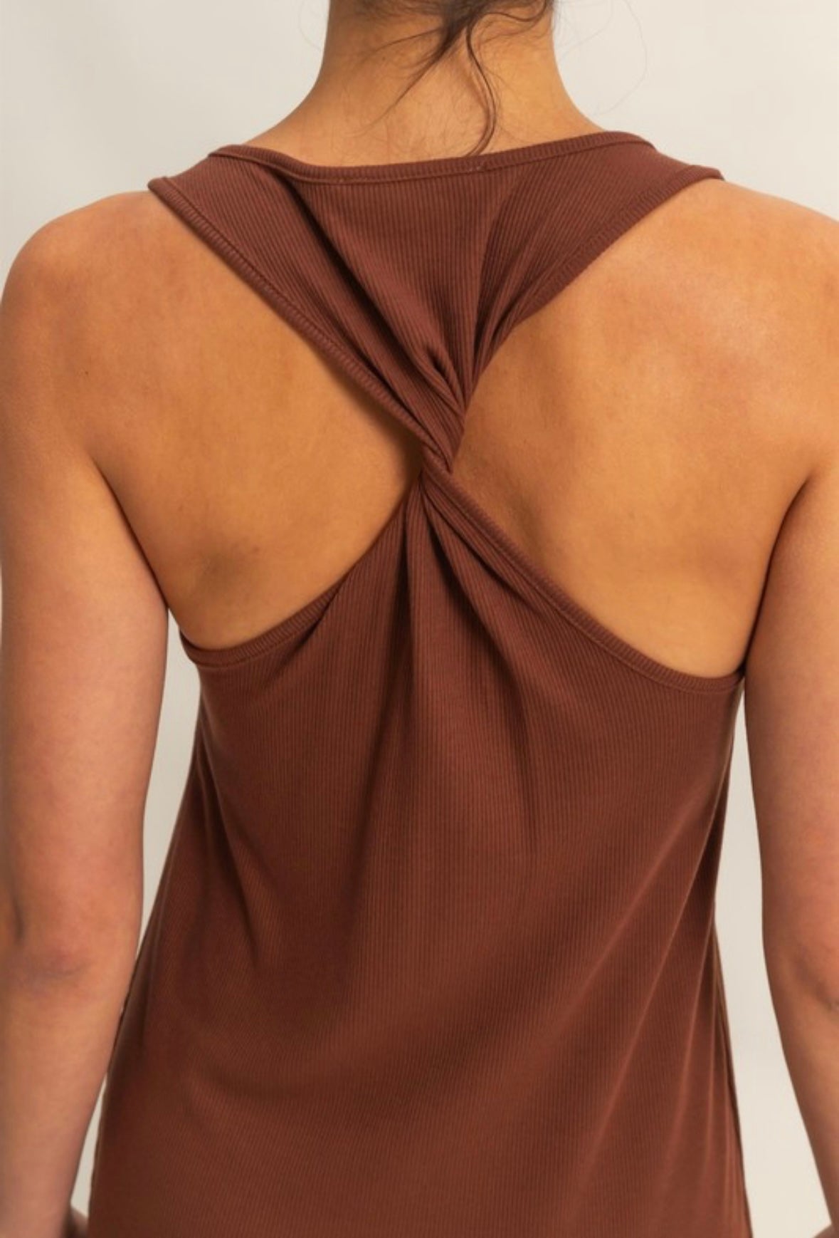 Brown Twist Tank Dress
