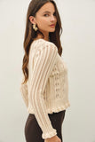 Natural Pointelle Cardigan