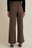 Mocha Pinstripe Wrap Front Pants