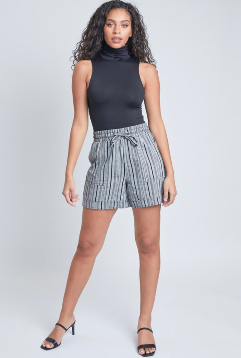 Grey Stripe Shorts