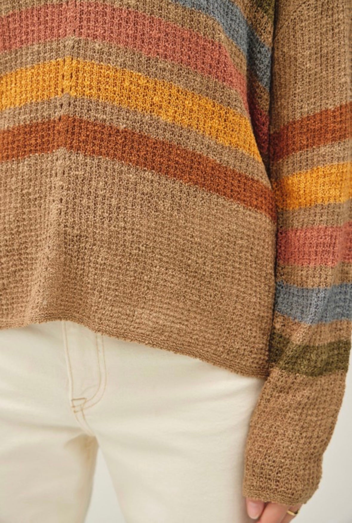 Mocha Rainbow Stripe Sweater