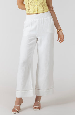 White Gauze Cropped Pants