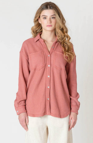 Brick Waffle Shacket
