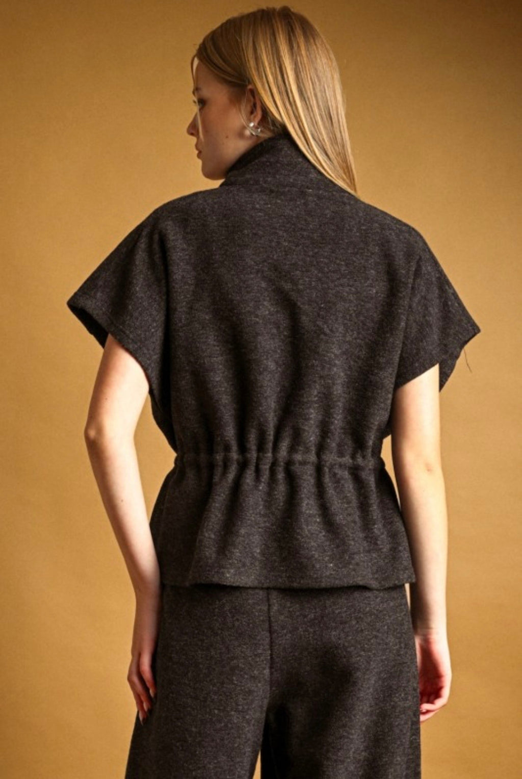 Charcoal Collard Vest